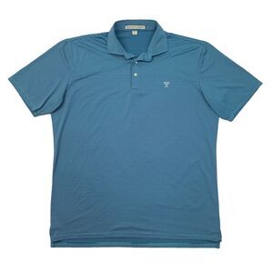 Holderness Bourne Polo Shirt Mens XL Extra Large Blue Tailored Fit Striped Golf